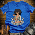 Coco's Smoke Break Cigar Girl T-Shirt Royal | Cigar Pin-Up Girl Tee