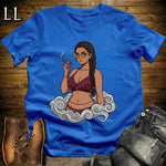 Reina's Smoke Break Cigar Girl T-Shirt Royal | Cigar Pin-Up Girl Tee