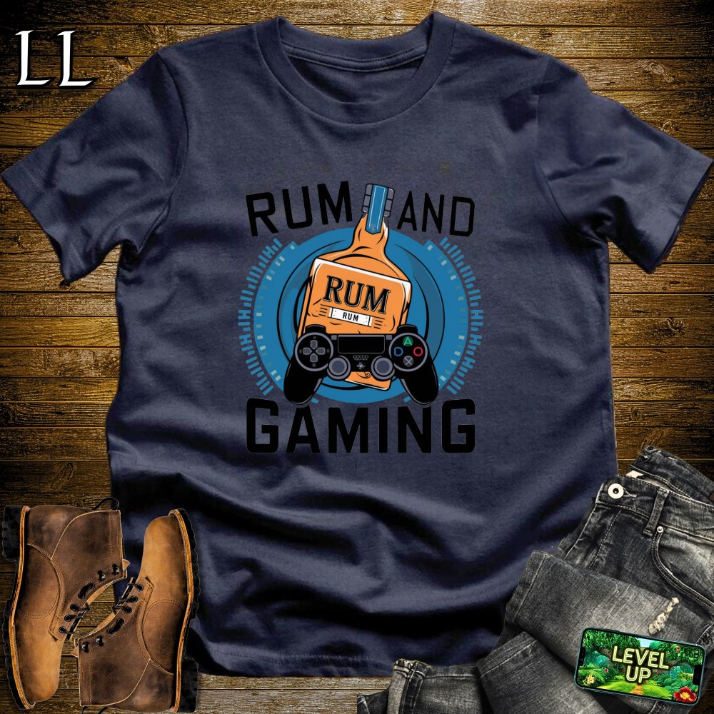 Rum and Gaming Softstyle Tee - Navy - LegacyLayers