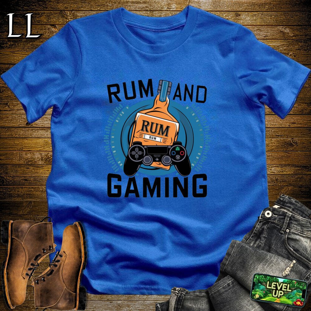 Rum and Gaming Softstyle Tee - Royal - LegacyLayers