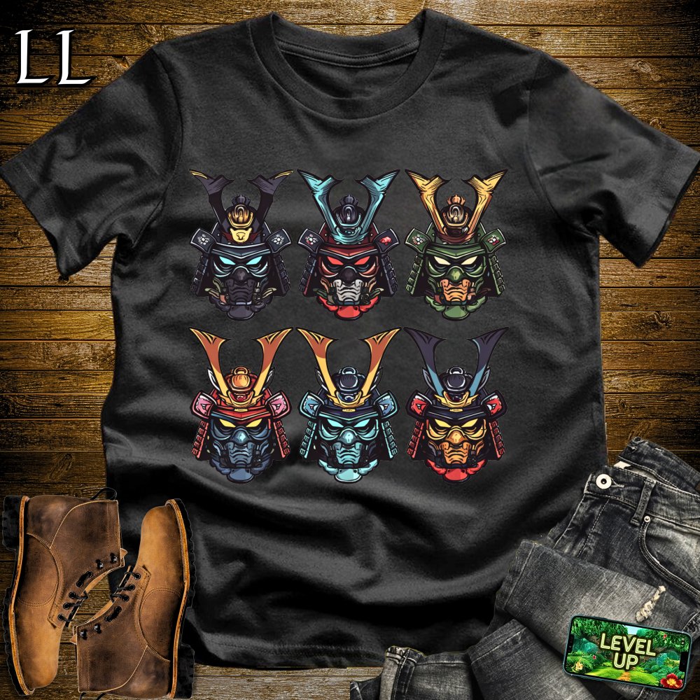 Samurai Battle Faces Black | Combat Warrior Tee