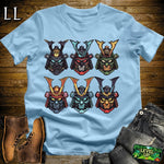 Samurai Battle Faces Light Blue | Combat Warrior Tee