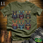 Samurai Battle Faces Military Green | Combat Warrior Tee