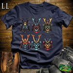 Samurai Battle Faces Navy | Combat Warrior Tee