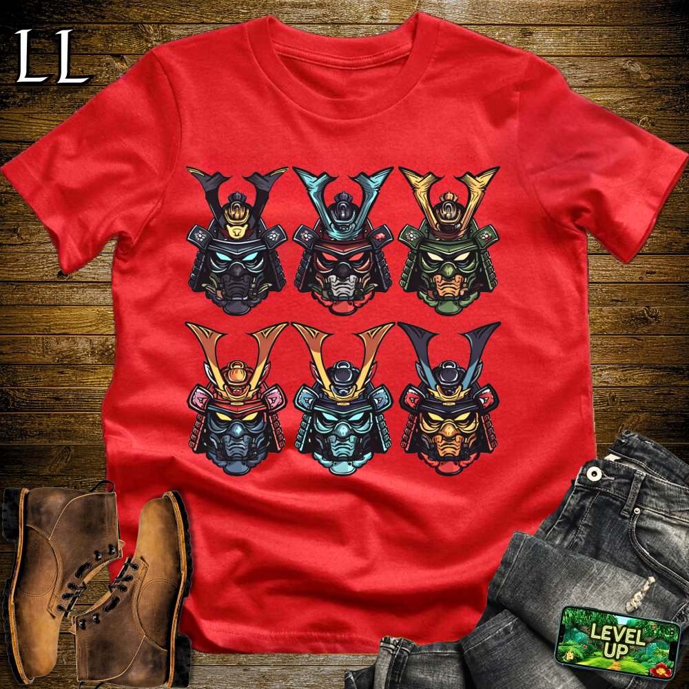 Samurai Battle Faces Softstyle Tee - Red - LegacyLayers