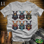 Samurai Battle Faces Sport Grey | Combat Warrior Tee