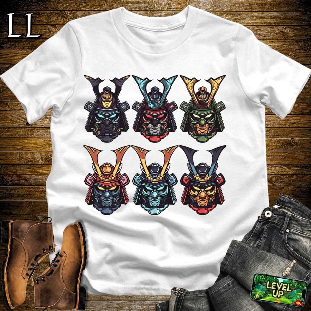 Samurai Battle Faces White | Combat Warrior Tee