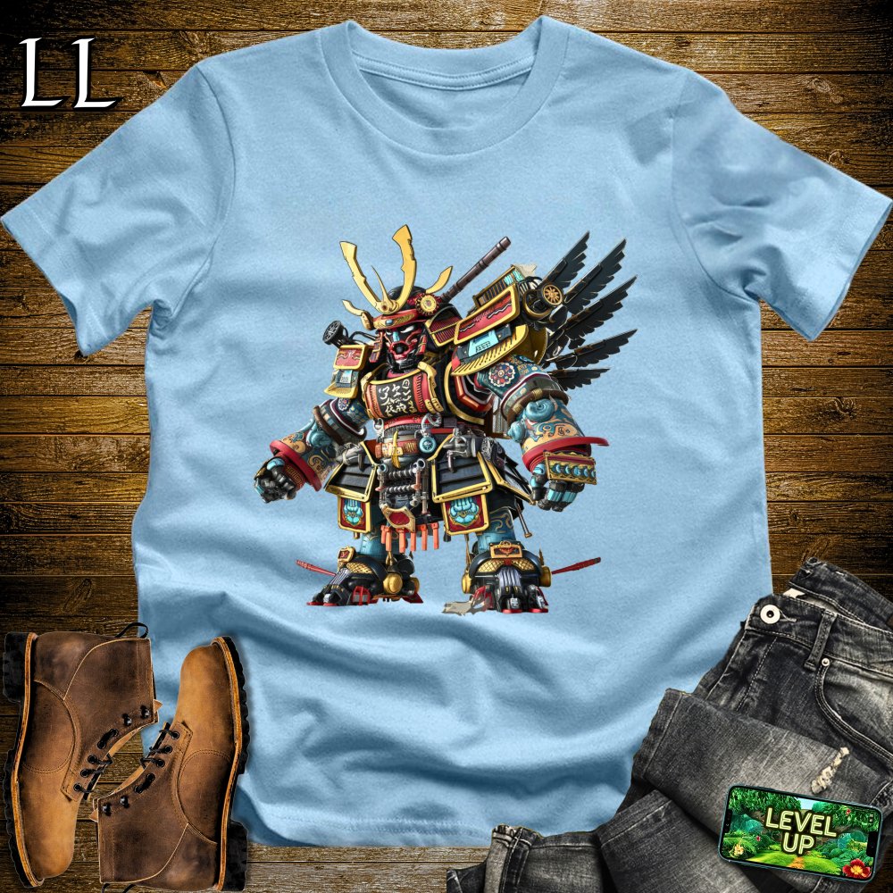 Samurai Gundam Light Blue | Mecha Warrior Graphic Tee