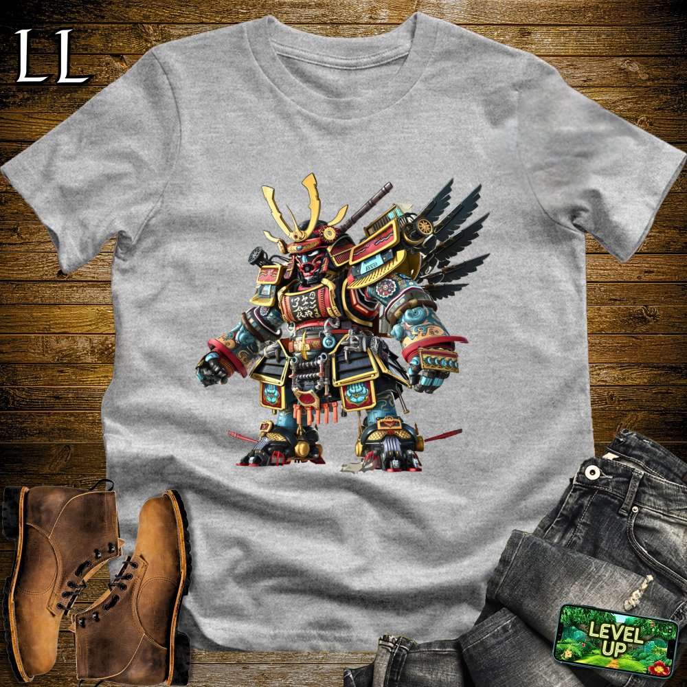 Samurai Gundam Sport Grey | Mecha Warrior Graphic Tee