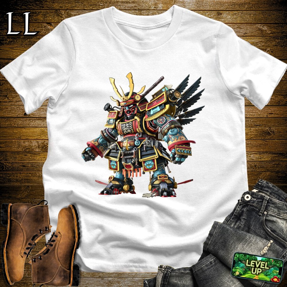 Samurai Gundam White | Mecha Warrior Graphic Tee