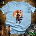 Samurai of the Flames Military Green | Fire Warrior Graphic Tee