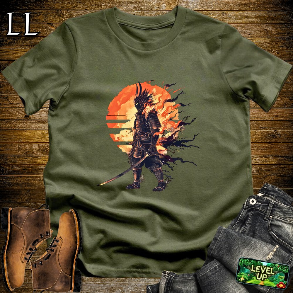 Samurai of the Flames Softstyle Tee - Military Green - LegacyLayers