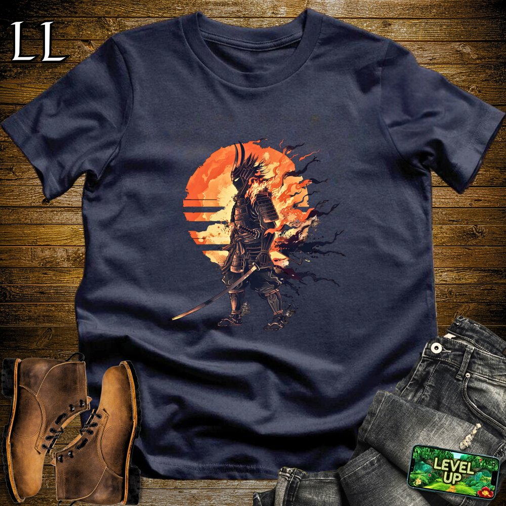 Samurai of the Flames Softstyle Tee - Navy - LegacyLayers