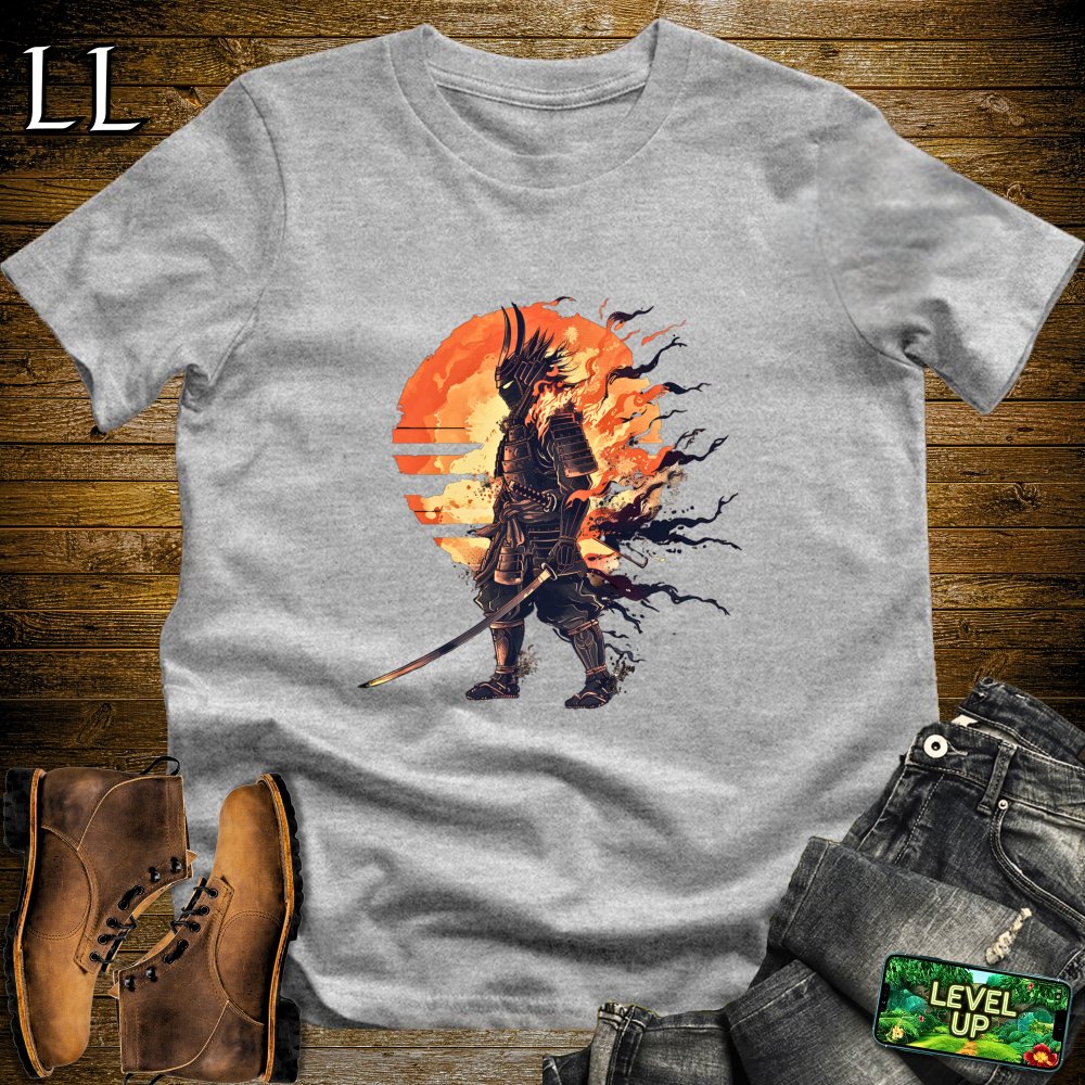 Samurai of the Flames Sport Grey | Fire Warrior Graphic Tee
