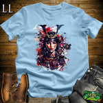Samurai Queen Light Blue | Female Warrior Graphic Tee