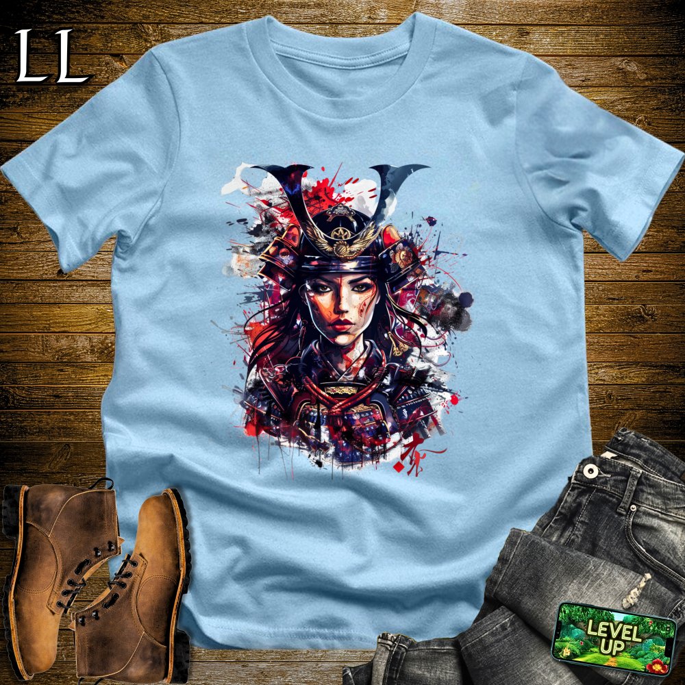 Samurai Queen Light Blue | Female Warrior Graphic Tee