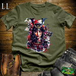 Samurai Queen Military Green | Female Warrior Graphic Tee