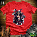 Samurai Queen Red | Female Warrior Graphic Tee