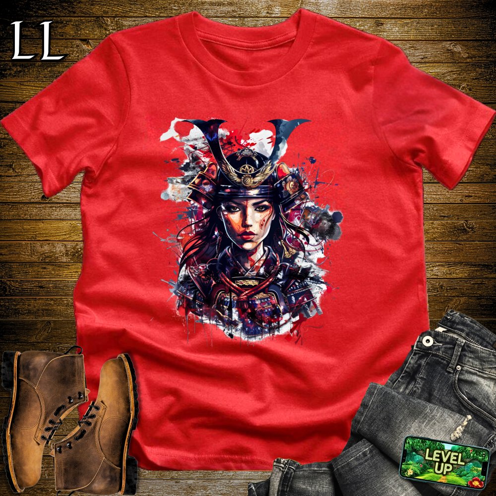 Samurai Queen Red | Female Warrior Graphic Tee