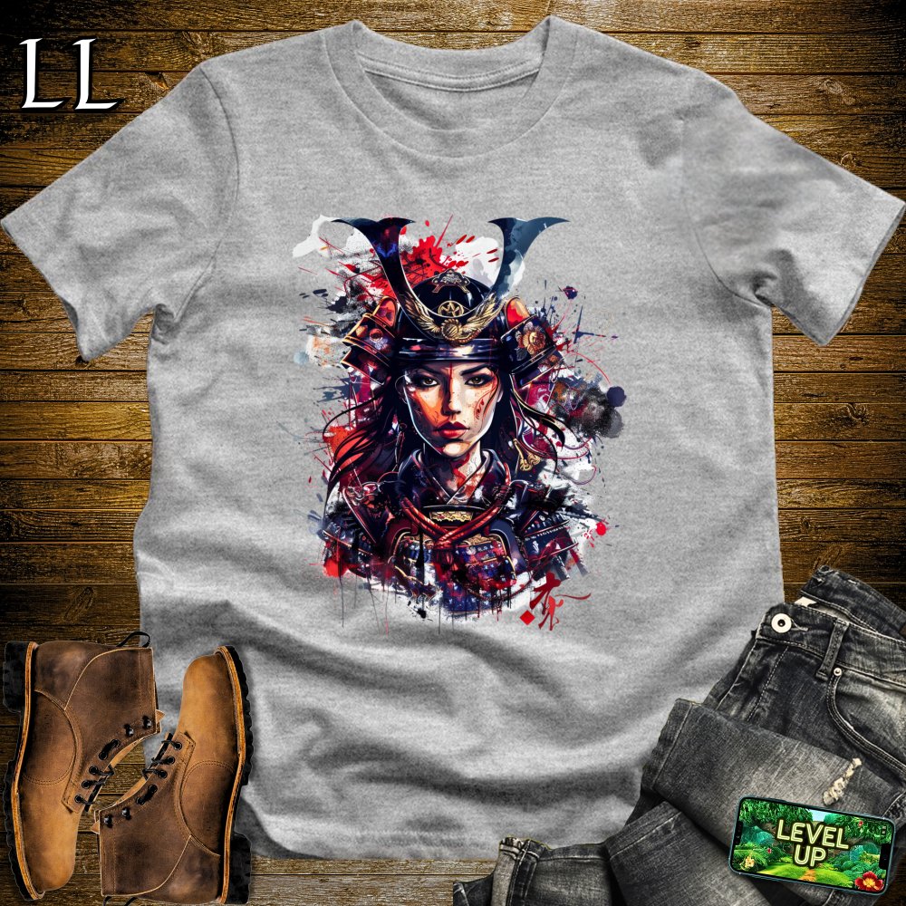 Samurai Queen Sport Grey | Female Warrior Graphic Tee