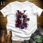 Samurai Queen White | Female Warrior Graphic Tee