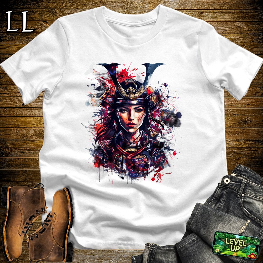 Samurai Queen White | Female Warrior Graphic Tee