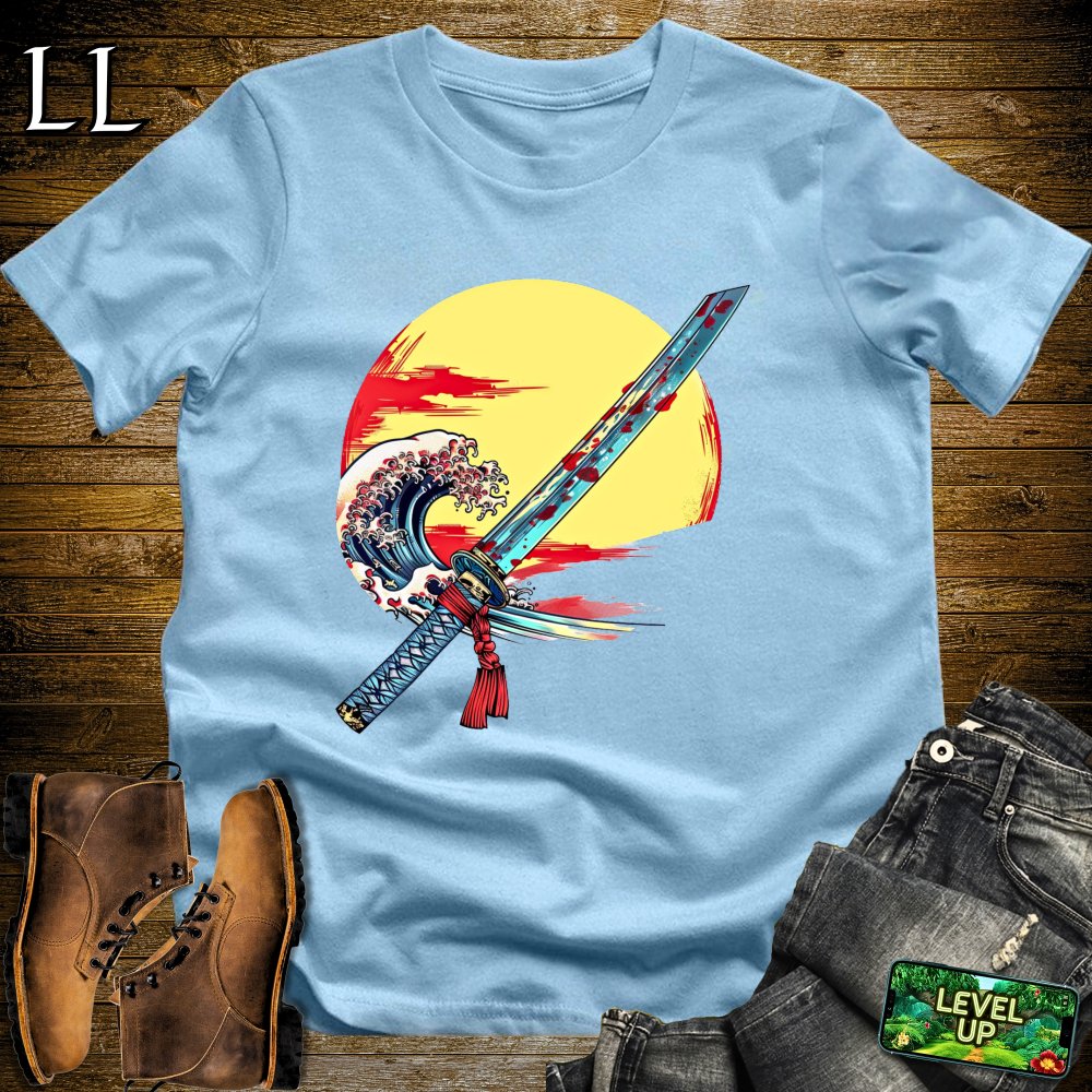 Samurai Katana Light Blue | Sword Master Graphic Tee