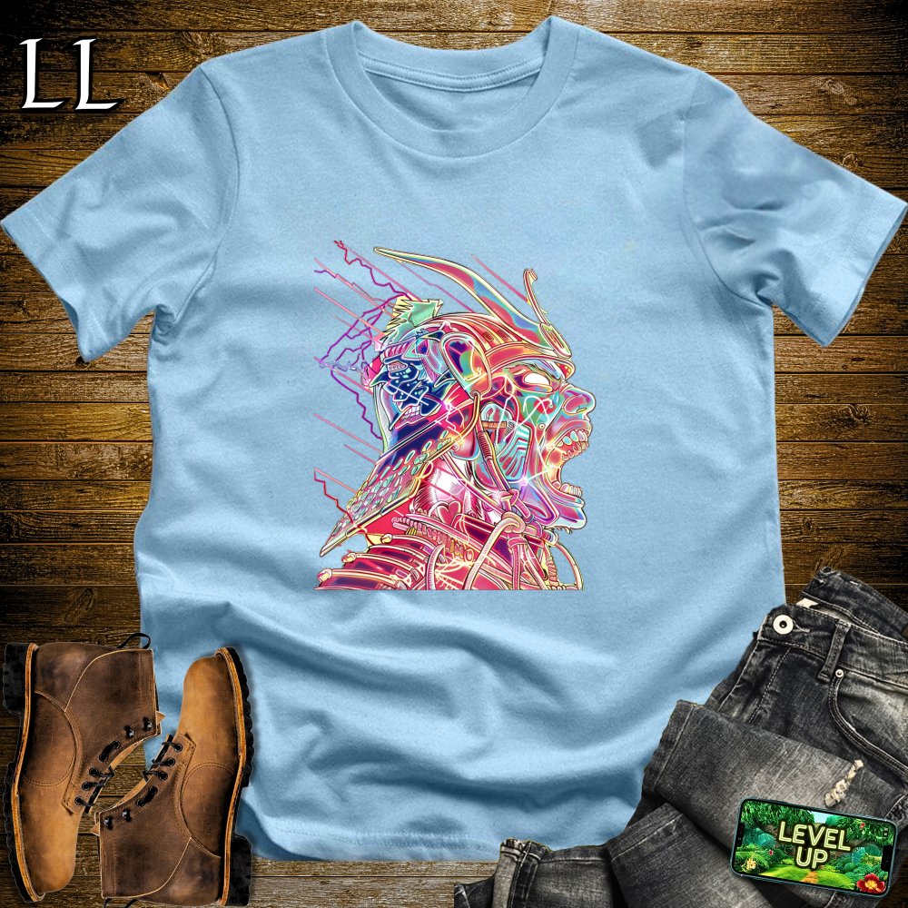 Samurai Rage Light Blue | Warrior Intensity Graphic Tee
