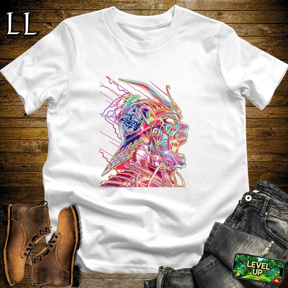 Samurai Rage White | Warrior Intensity Graphic Tee