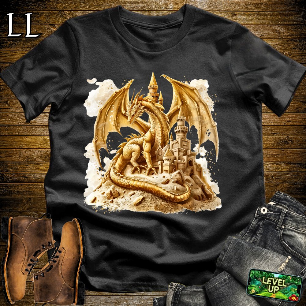 Sand Castle Dragon Softstyle Tee - Black - LegacyLayers