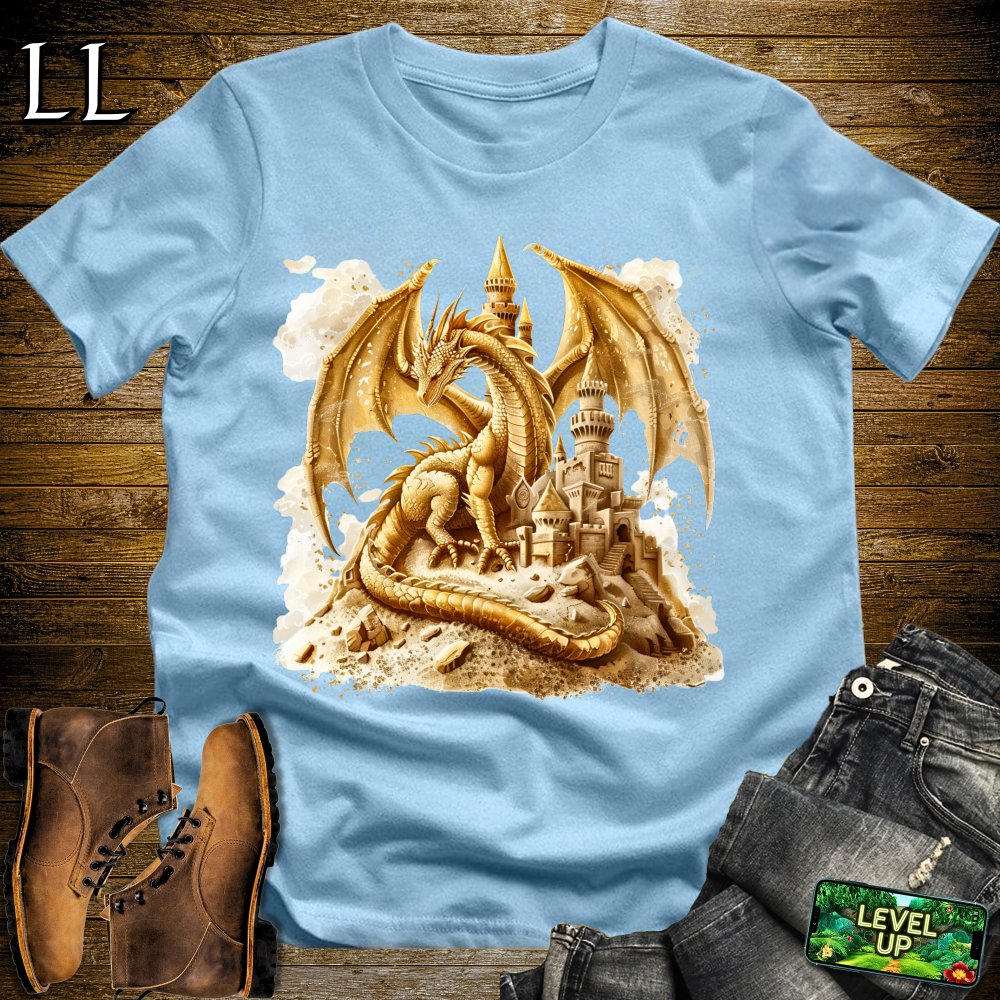 Sand Castle Dragon Softstyle Tee - Light Blue - LegacyLayers