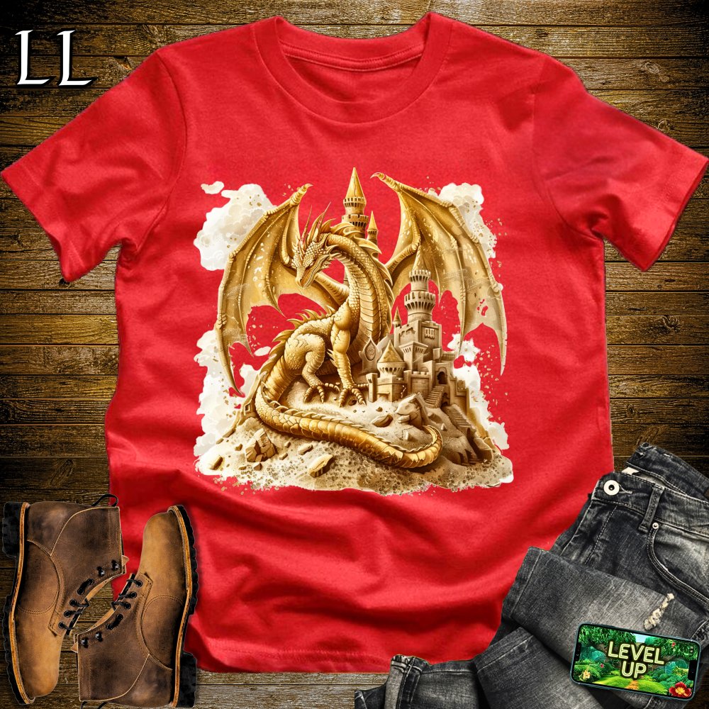 Sand Castle Dragon Softstyle Tee - Red - LegacyLayers