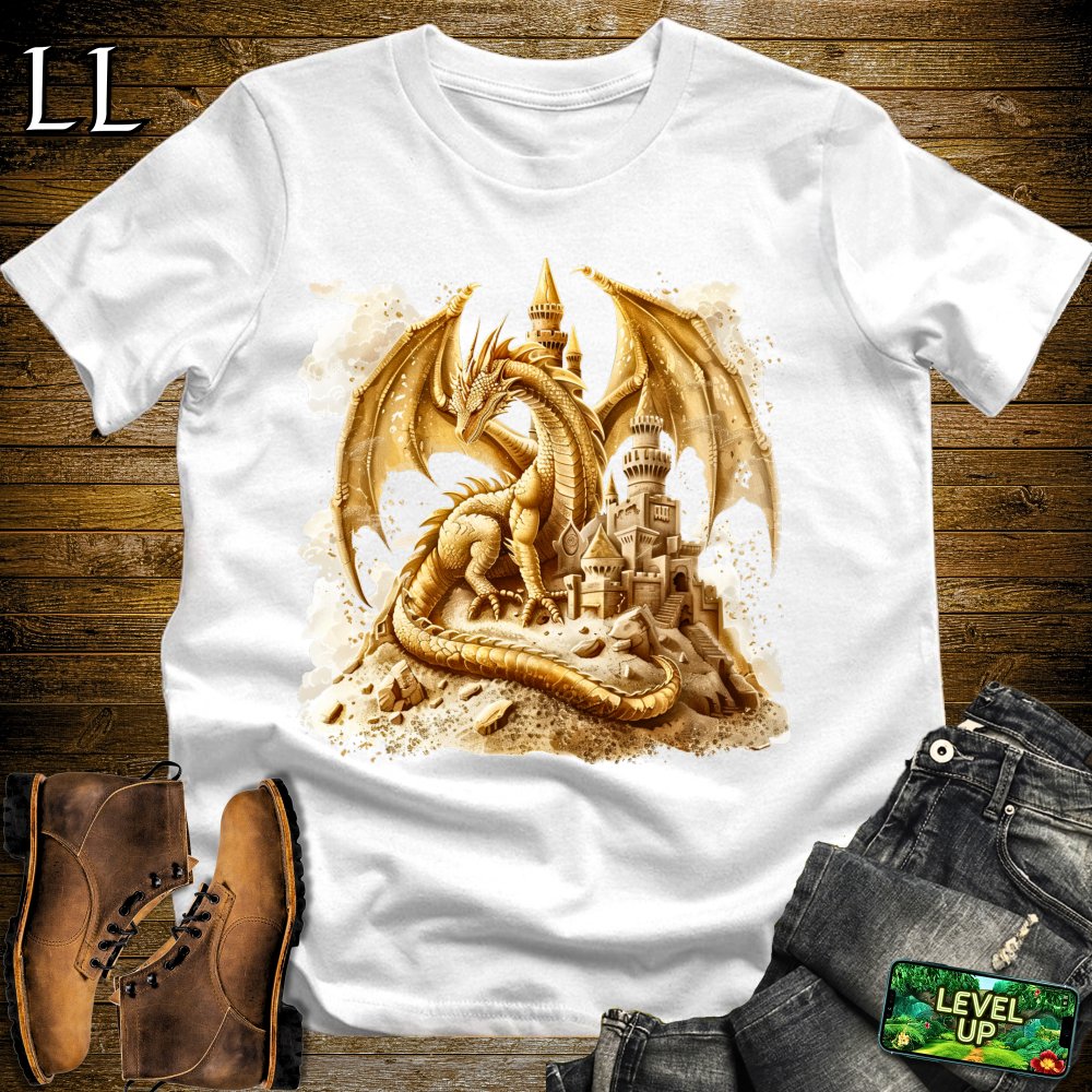 Sand Castle Dragon Softstyle Tee - White - LegacyLayers