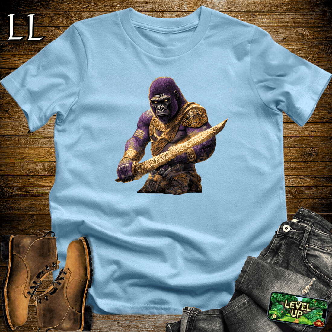 Sand Gaurdian Gorilla Softstyle Tee Light Blue | Adventure Shirt