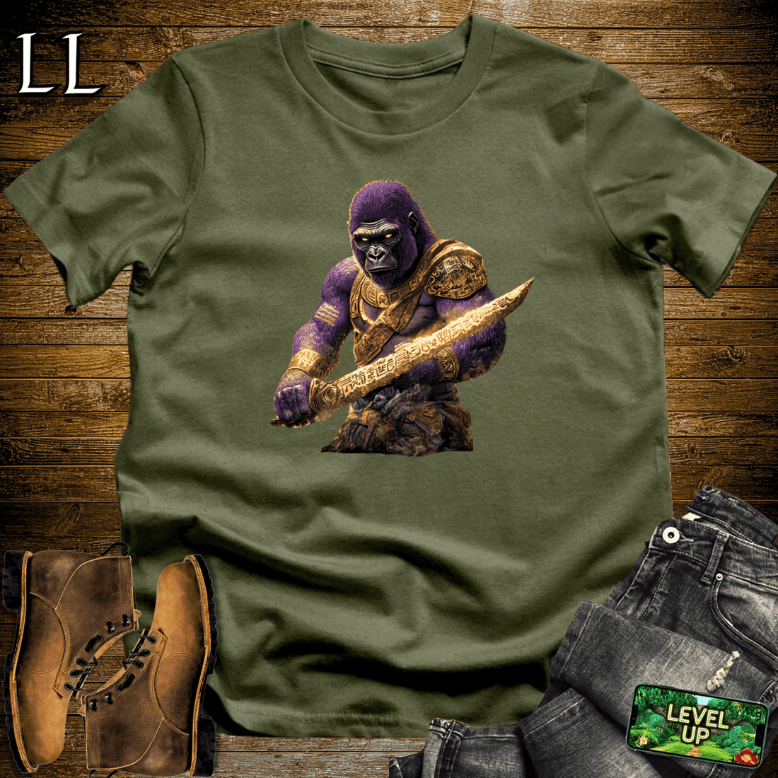Sand Gaurdian Gorilla Softstyle Tee Military Green | Adventure Shirt