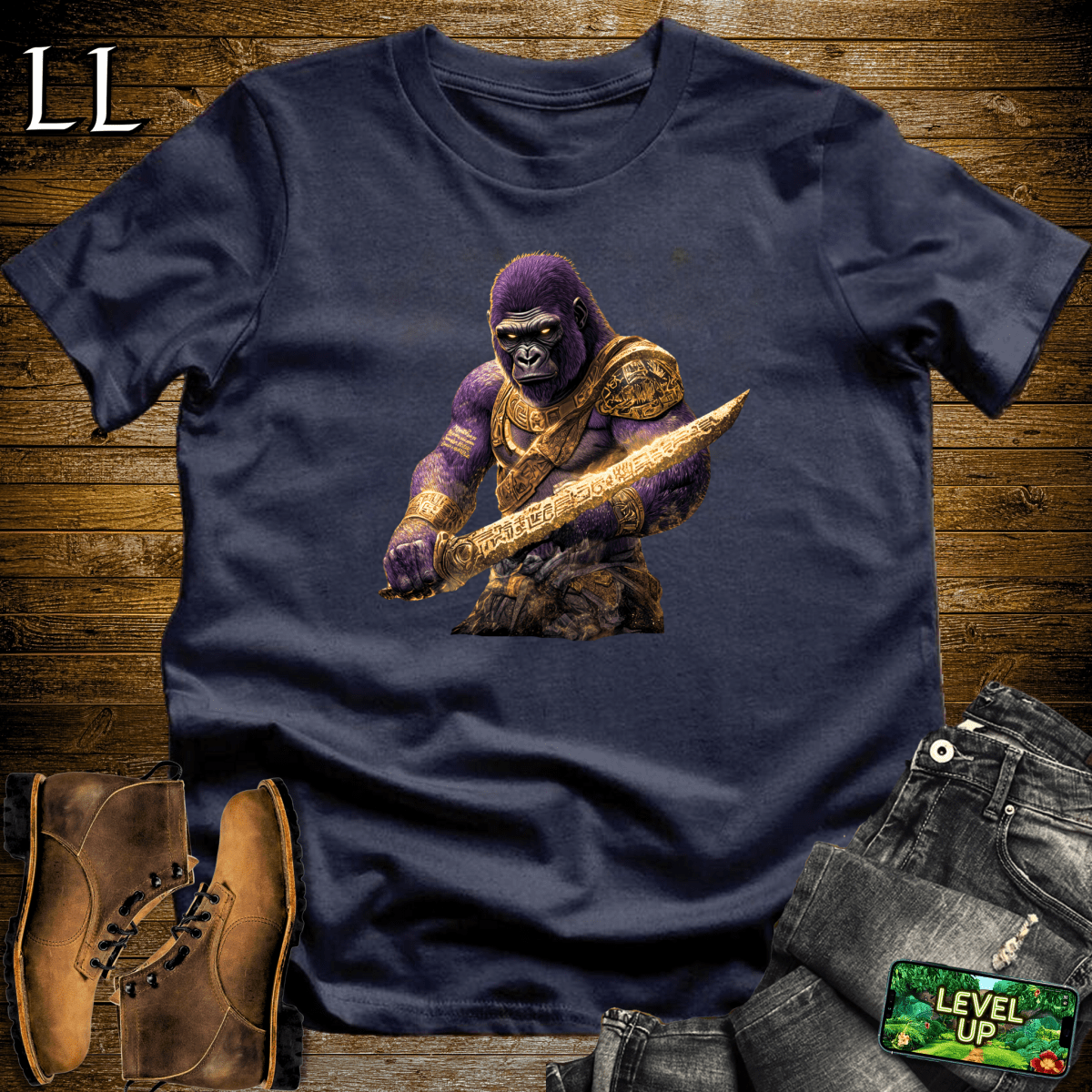 Sand Gaurdian Gorilla Softstyle Tee Navy | Adventure Shirt