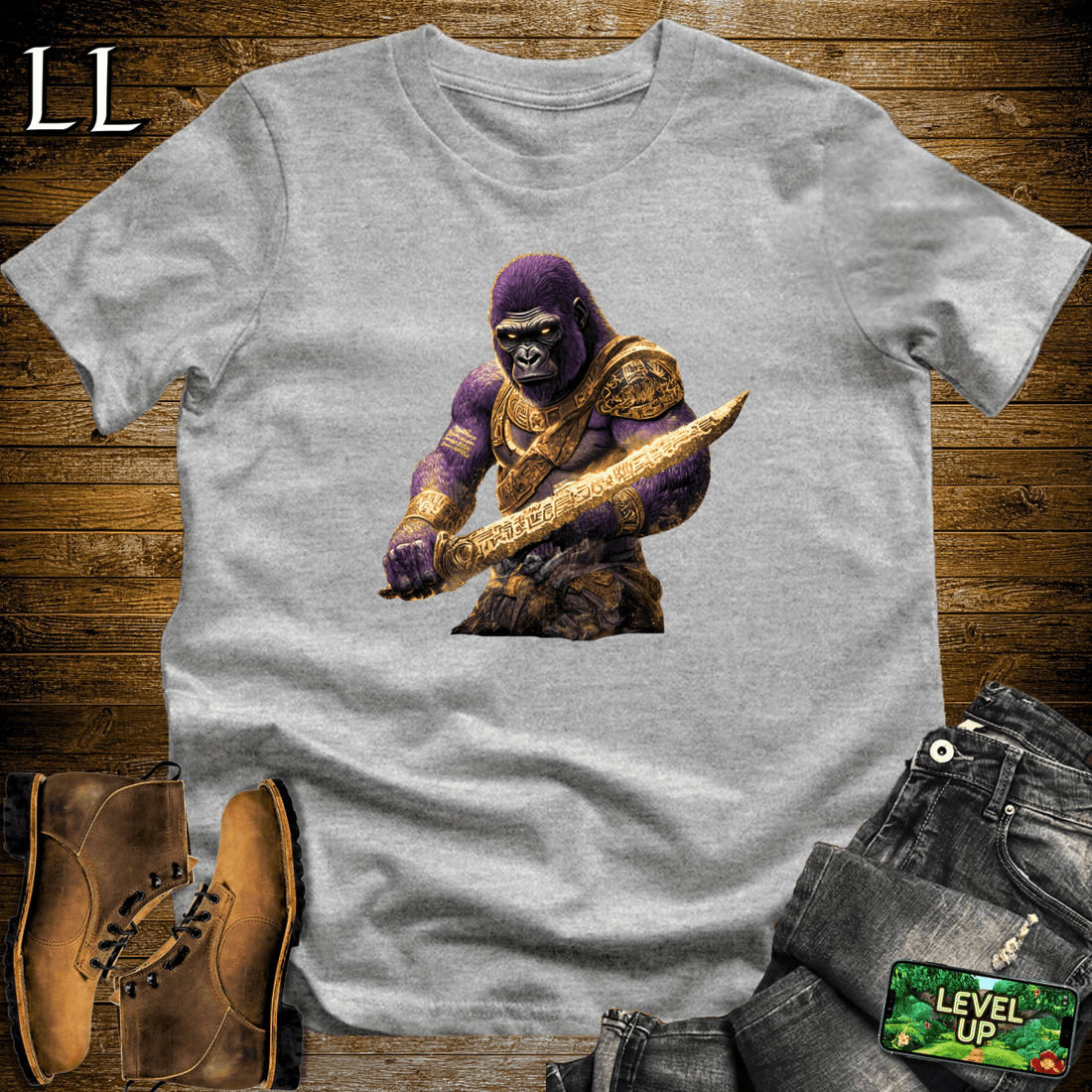 Sand Gaurdian Gorilla Softstyle Tee Sport Grey | Adventure Shirt