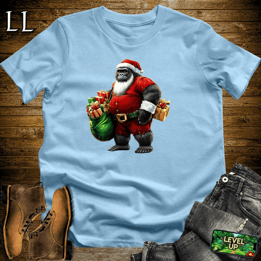 Santa Gorilla Softstyle Tee - Light Blue - LegacyLayers