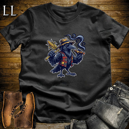 Scarecrow Crow Corn Cigar T-Shirt Black | Halloween Cigar Shirt