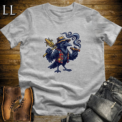 Scarecrow Crow Corn Cigar T-Shirt Sport Grey | Halloween Cigar Shirt