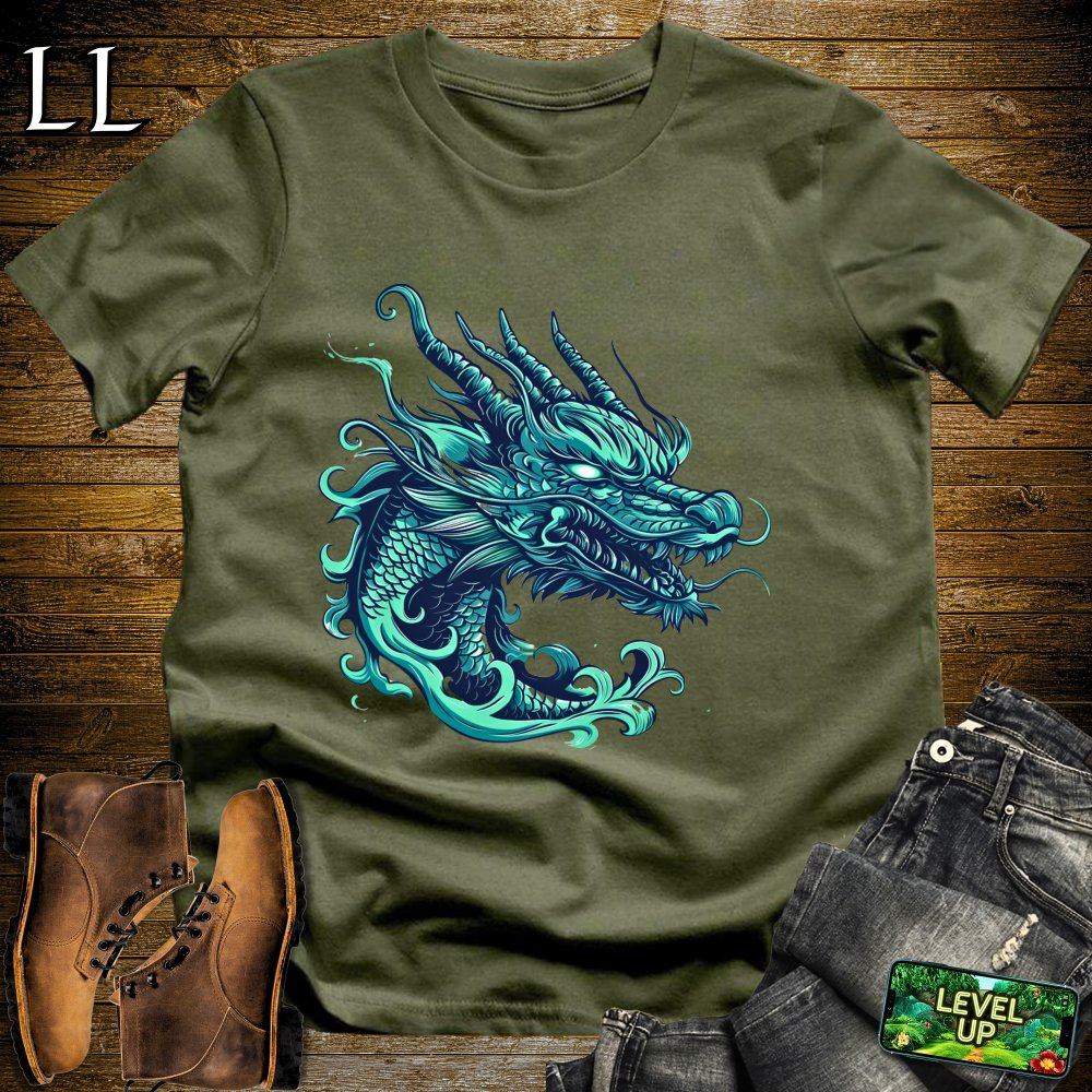 Sea Dragon Head Softstyle Tee - Military Green - LegacyLayers