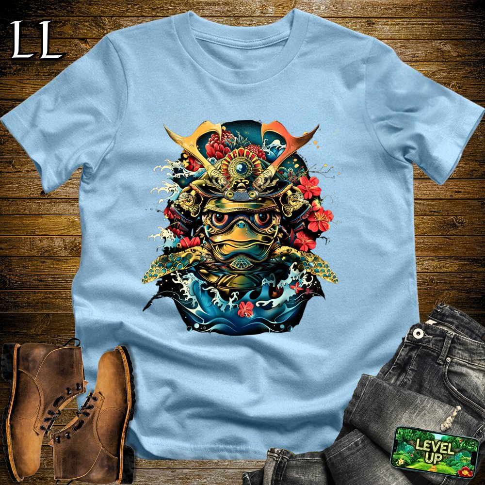 Sea Turtle Samurai Light Blue | Ocean Wisdom Graphic Tee