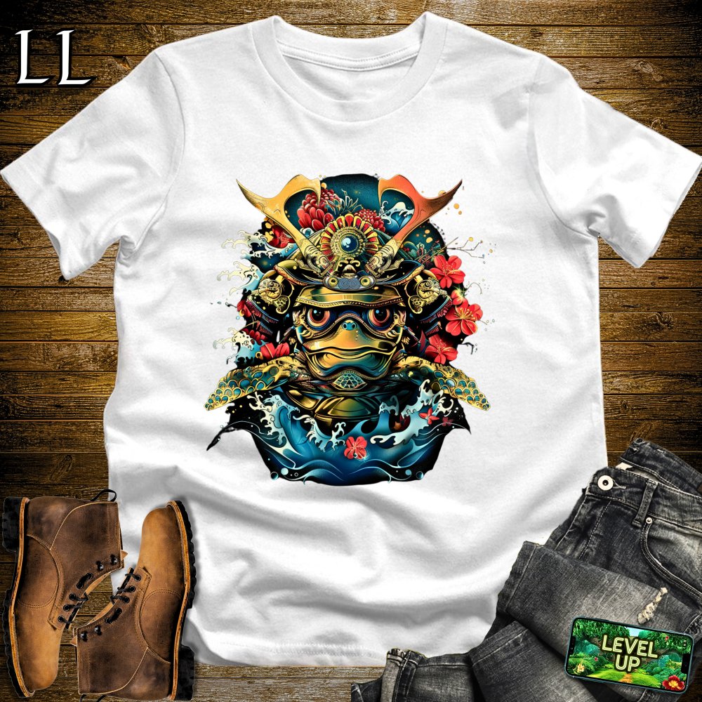 Sea Turtle Samurai White | Ocean Wisdom Graphic Tee