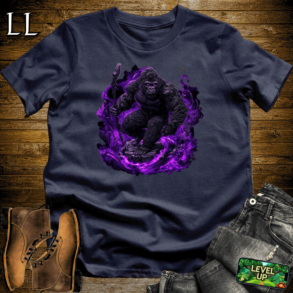 Shadow Gorilla Softstyle Tee Navy | Dark Graphic Tee