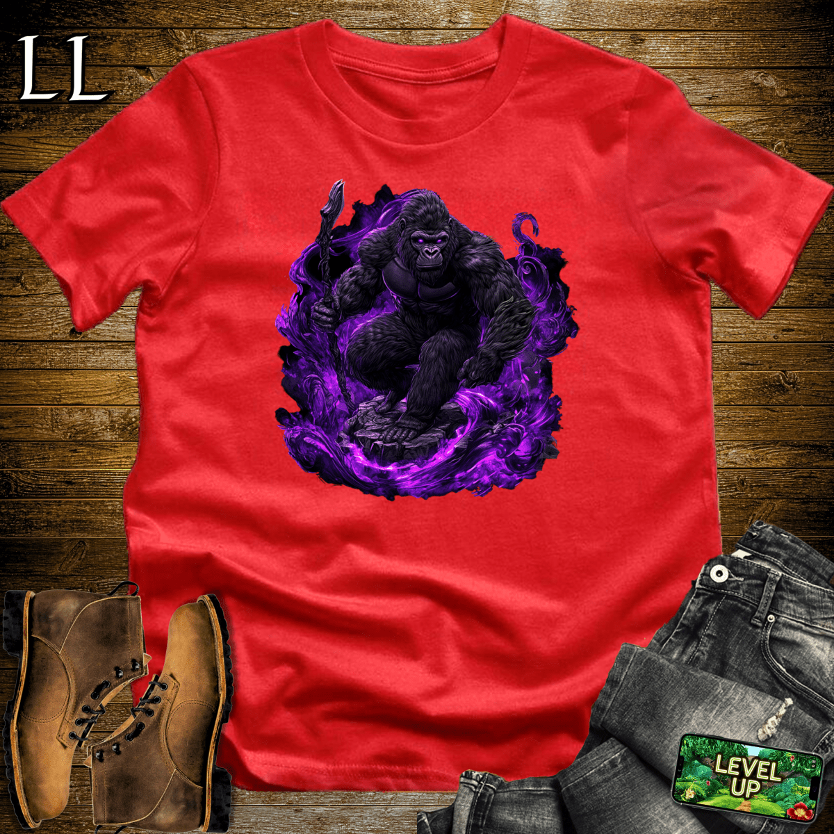 Shadow Gorilla Softstyle Tee - Red - LegacyLayers