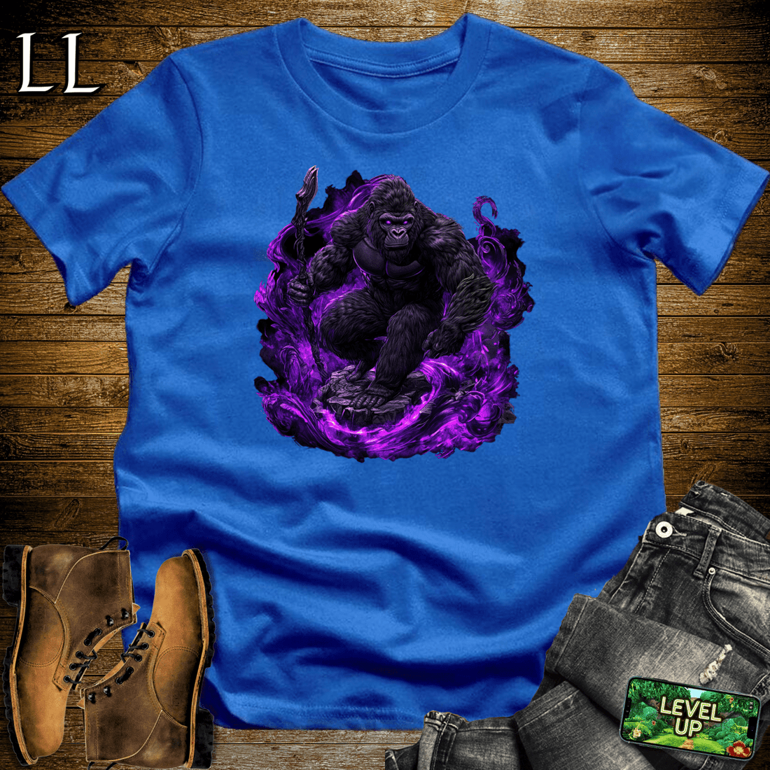 Shadow Gorilla Softstyle Tee Royal | Dark Graphic Tee