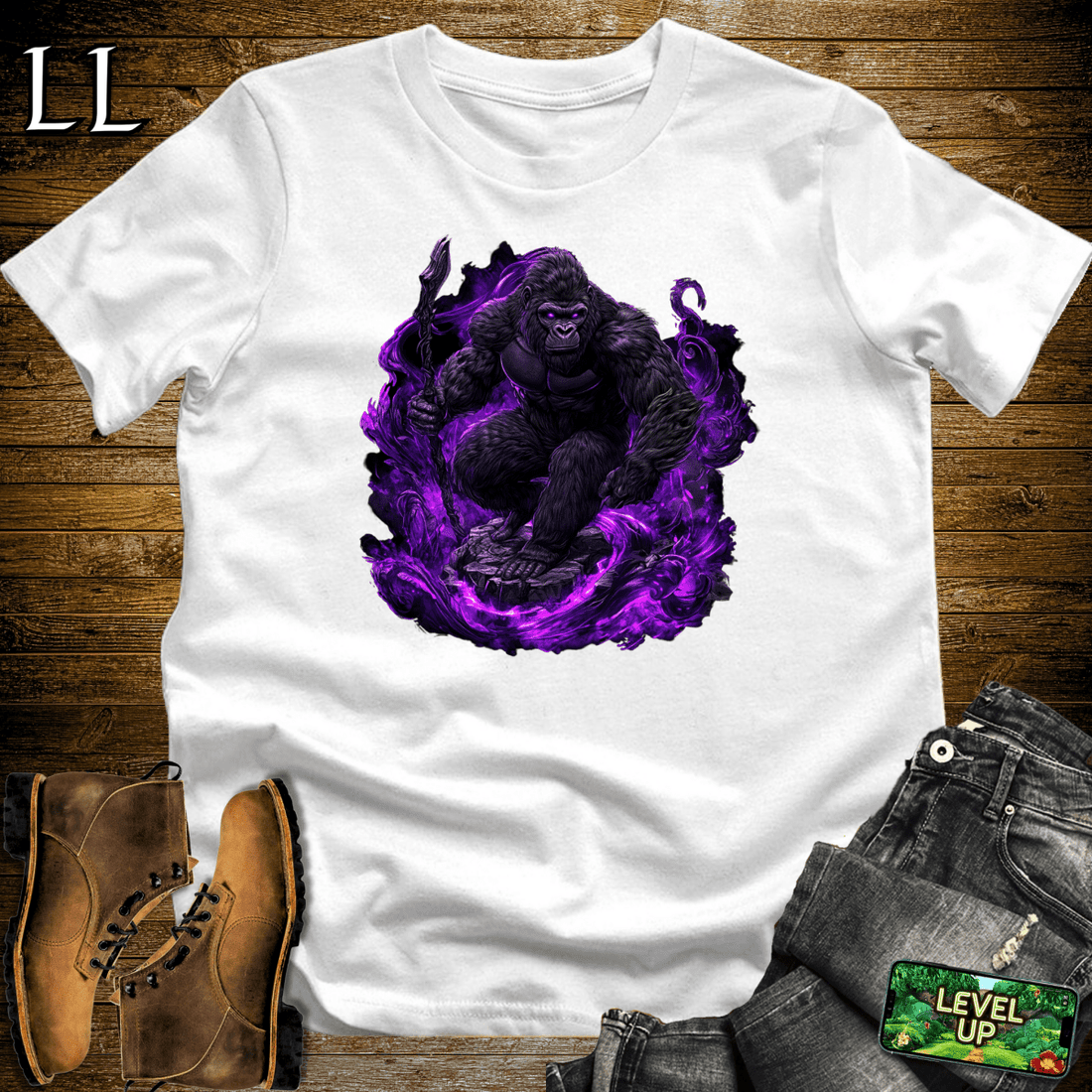 Shadow Gorilla Softstyle Tee White | Dark Graphic Tee