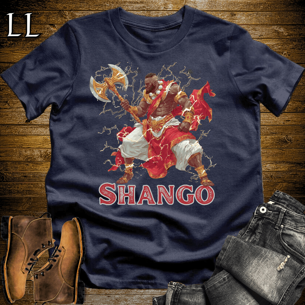 Shango African God Softstyle Tee - Navy - LegacyLayers