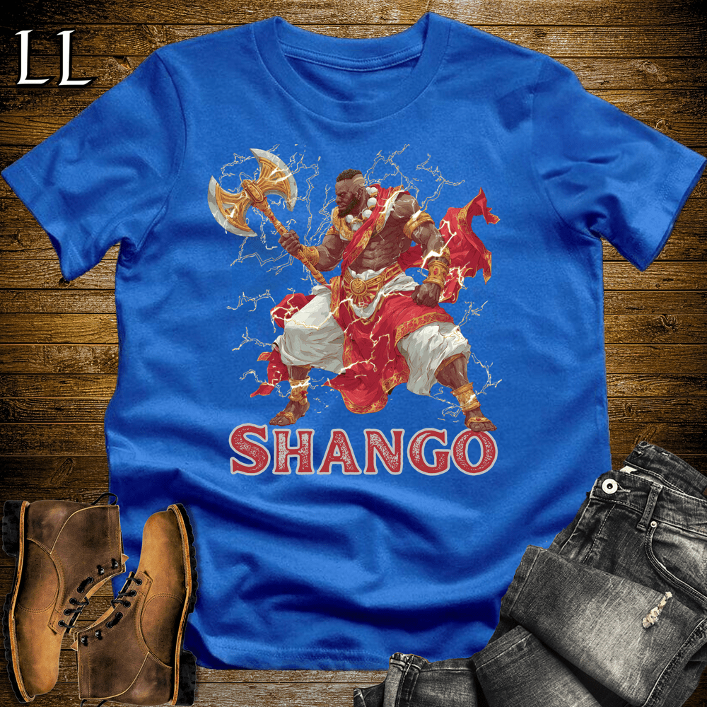 Shango African God Softstyle Tee Royal Blue | African Mythology Shirt