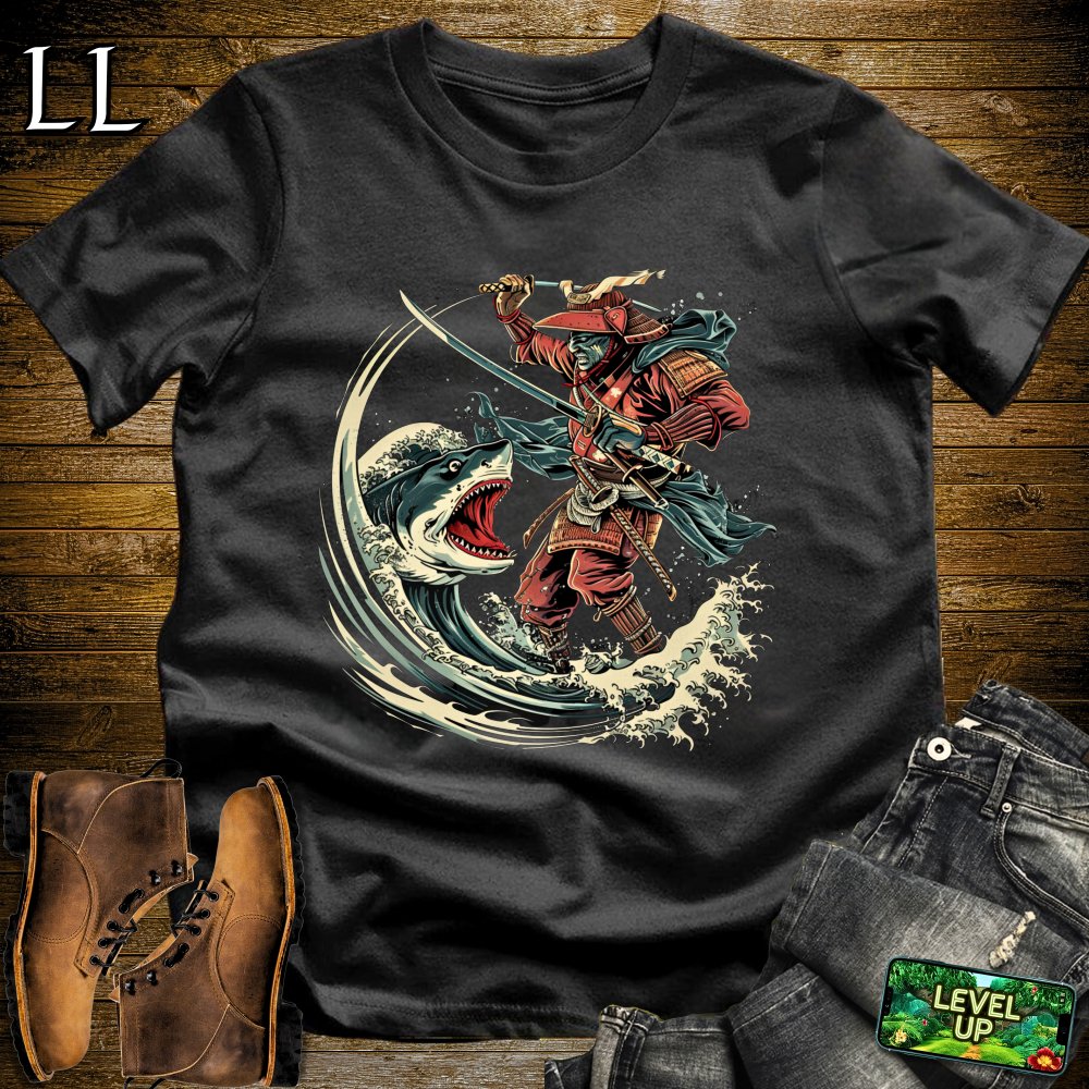 Shark Slayer Samurai Black | Ocean Warrior Graphic Tee